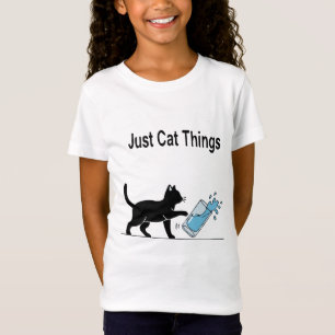 Lustige 'Einfach Katzendinge' Schwarze Katze versc T-Shirt