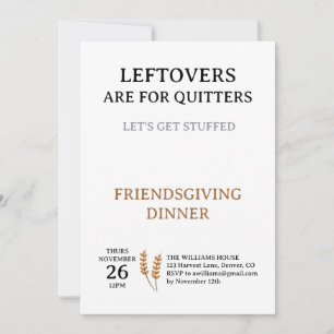 Lustige Einladung zum Thanksgiving-Dinner