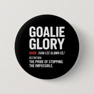 Lustige Eishockey-Definition Eishockeyspieler Tor Button