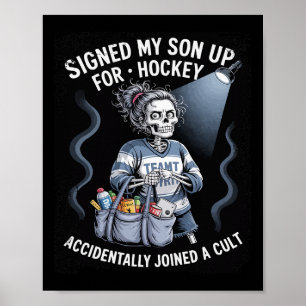 Lustige Eishockey-Kult-Jugend-Hockey-Mama Poster