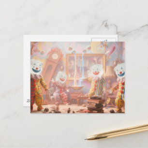 Lustige Eiswürfel Clowns surreale Zirkus Postkarte