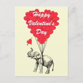 Lustige Elefant- und Liebeherz Valentines Feiertagspostkarte