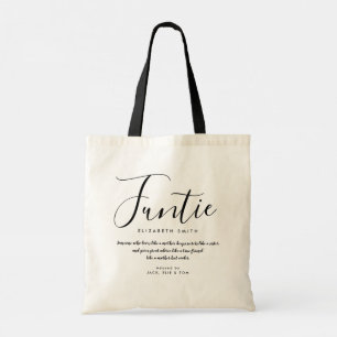 Lustige elegante girly Schrift lustige Tante Zitat Tragetasche