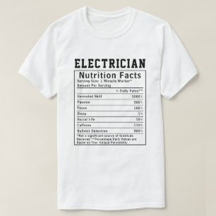 Lustige Elektriker-Ernährungsfakten Elektrisches G T-Shirt