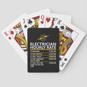 Lustige Elektriker-Stundensatz-Tabelle Humor-Gesch Spielkarten