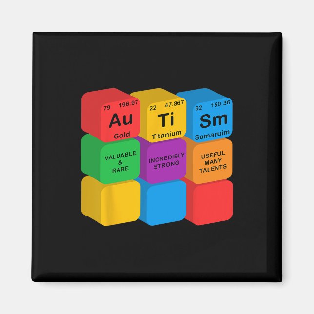 Lustige Elemente des Autismus-Bewusstseins Periode Magnet (Vorne)