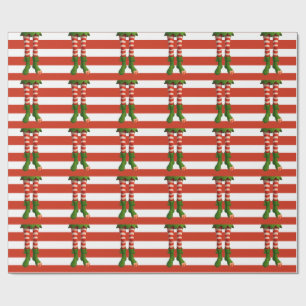 Lustige Elf-Beine Nordpol-Schabernack Weihnachte Geschenkpapier