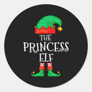 Lustige Elf Familie Weihnachten Prinzessin Elf Pul Runder Aufkleber