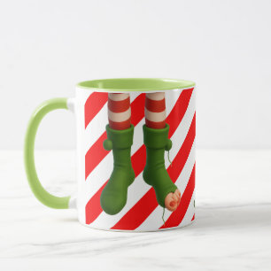 Lustige Elfenbeine Weihnachtskarte Nordpol Schab Tasse