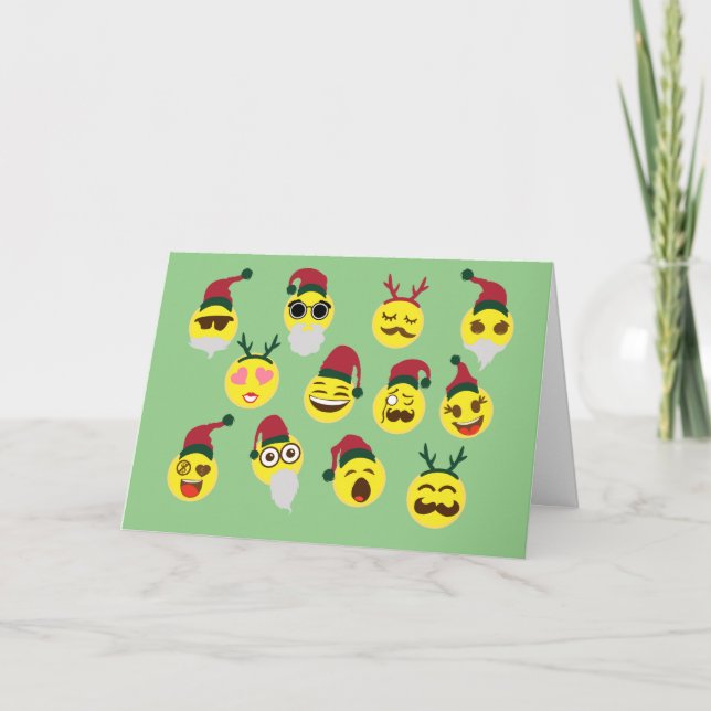 Lustige Emojis Weihnachtskarte Feiertagskarte (Vorderseite)