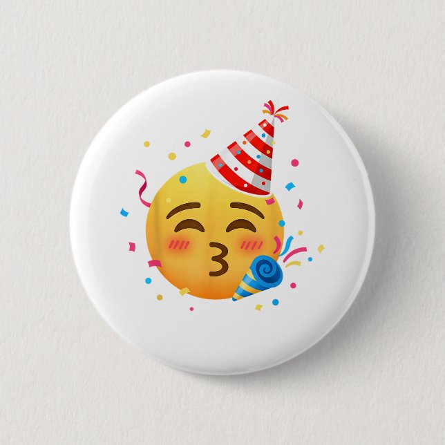 Lustige Emoticon-Party Button (Vorderseite)