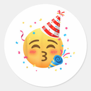 Lustige Emoticon-Party Runder Aufkleber