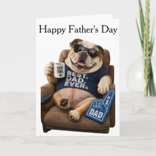 LUSTIGE ENGLISCHE BULLDOGGE VATERSTAG KARTE