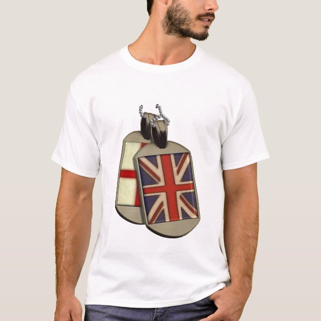 Lustige englische Erkennungsmarken T-Shirt (Vorderseite)