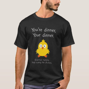 Lustige englische Grammatik ist wichtig Huhn Satzz T-Shirt