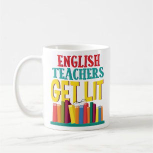 Lustige englische Lehrer erhalten Kaffeetasse