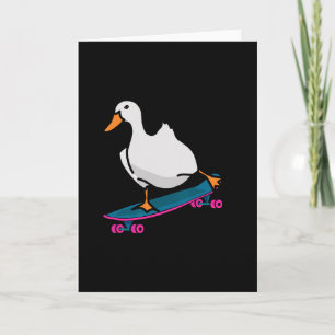 Lustige Ente auf Skateboard Skateboardfahren Longb Karte