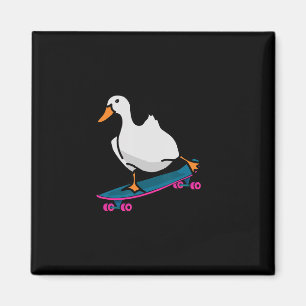 Lustige Ente auf Skateboard Skateboardfahren Longb Magnet
