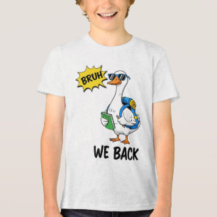 Lustige Ente Back to School „Wir sind zurück“ Meme Tri-Blend Shirt