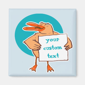 lustige Ente hält Nachrichtenschild Cartoon Magnet