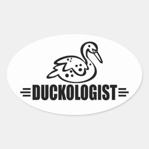 Lustige Ente Ovaler Aufkleber
