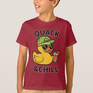 Lustige Ente Quack & Chill – Gelbe Ente mit Sungla T-Shirt