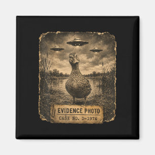 Lustige Ente UFO-Beweisfoto Außerirdischer Humor Magnet
