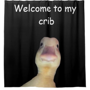 Lustige Enten-Meme – „Willkommen in meiner Bude“ S Duschvorhang