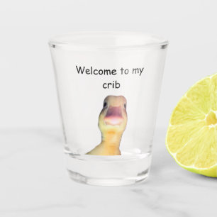Lustige Enten-Meme – „Willkommen in meiner Bude“ S Schnapsglas