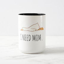 Lustige Enten-Tasse | "Ich brauche Mama" Süße Baby