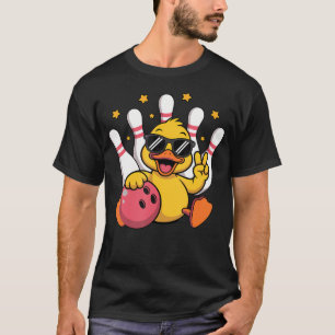 Lustige Enten-Vogel-Bowlingkugel Cute Grafik Tier T-Shirt