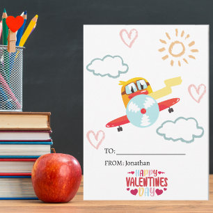 Lustige Entenflugzeug Süße Kinder Valentinstag Feiertagskarte