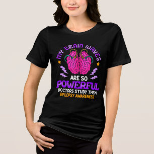 Lustige Epilepsie-Gehirnwellen-Bewusstseinsförderu Tri-Blend Shirt