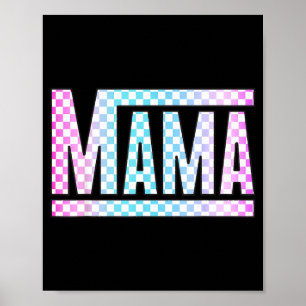Lustige epische Mama kariert farbenfrohe Leucht- M Poster