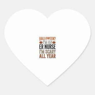 Lustige ER-Krankenschwester Halloween Gruseliges G Herz-Aufkleber