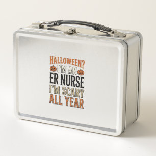 Lustige ER-Krankenschwester Halloween Gruseliges G Metall Brotdose