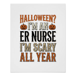 Lustige ER-Krankenschwester Halloween Gruseliges G Poster
