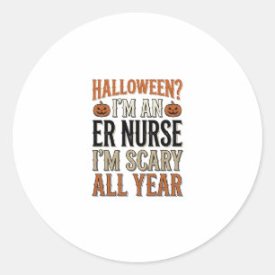 Lustige ER-Krankenschwester Halloween Gruseliges G Runder Aufkleber