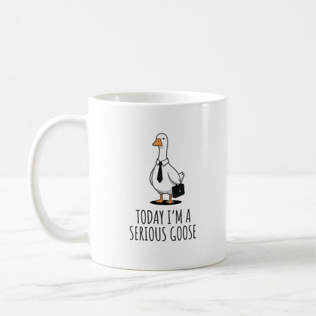 Lustige Ernsthafte Gans Büro Kaffeetasse (Links)