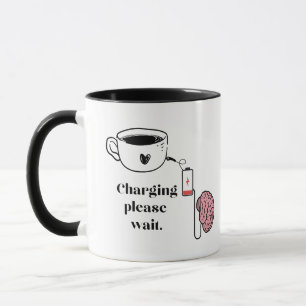 Lustige Erschöpfte Gehirn Kaffeetasse