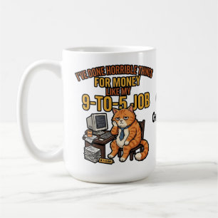 Lustige erschöpfte Ingwerkatze 9-to-5-Arbeits-Humo Kaffeetasse