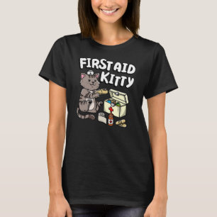 Lustige Erste Hilfe Kitty Katze Arzt Krankenschwes T-Shirt