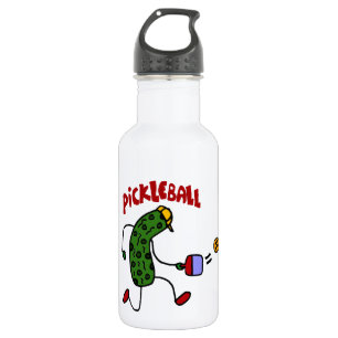 Lustige Essiggurke, die Pickleball Aktions-Entwurf Trinkflasche