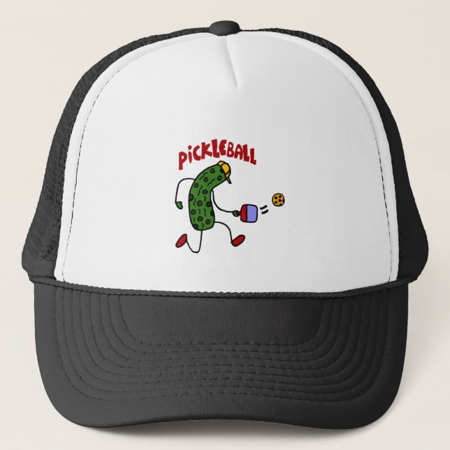 Lustige Essiggurke, die Pickleball Aktions-Entwurf Truckerkappe (Vorderseite)