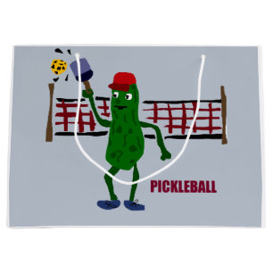Lustige Essiggurke, die Pickleball Kunst-Entwurf Große Geschenktüte