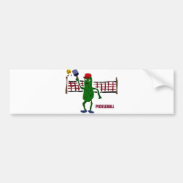 Lustige Essiggurke, die Pickleball mit Nettokunst Autoaufkleber
