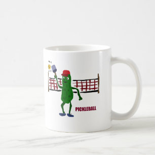 Lustige Essiggurke, die Pickleball mit Nettokunst Kaffeetasse