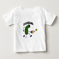 Lustige Essiggurke, die Pickleball spielt