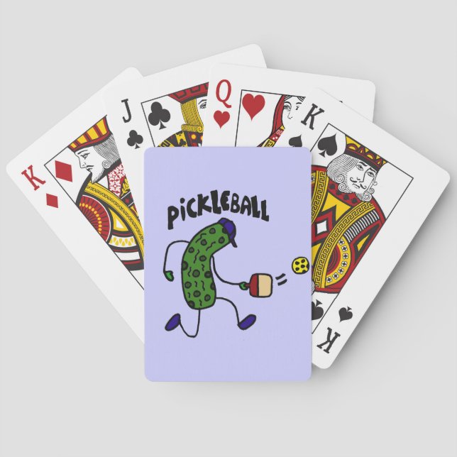 Lustige Essiggurke, die Pickleball spielt Spielkarten (Rückseite)