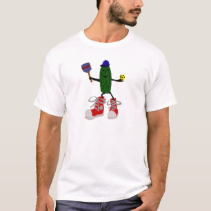 Lustige Essiggurke, die Pickleball und Paddel häl T-Shirt